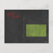 黒板のサンタのおもしろいなよいリストのクリスマス シーズンポストカード (裏面)