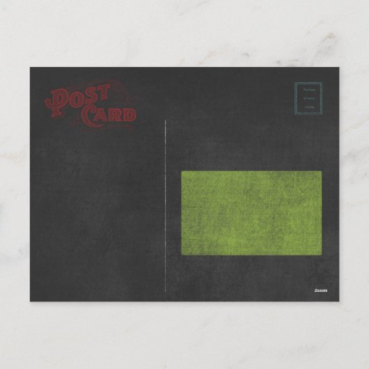 黒板のサンタのおもしろいなよいリストのクリスマス シーズンポストカード (裏面)