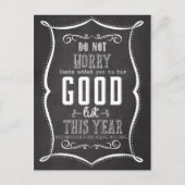 黒板のサンタのおもしろいなよいリストのクリスマス シーズンポストカード (正面)