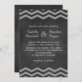 黒板のシェブロンの結婚式招待状 招待状 (正面/裏面)