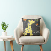 黒板のジャングル-キリンの枕 クッション (椅子)