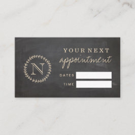 黒板のスタイルのエレガントなモノグラムのアポイントメントカード 名刺