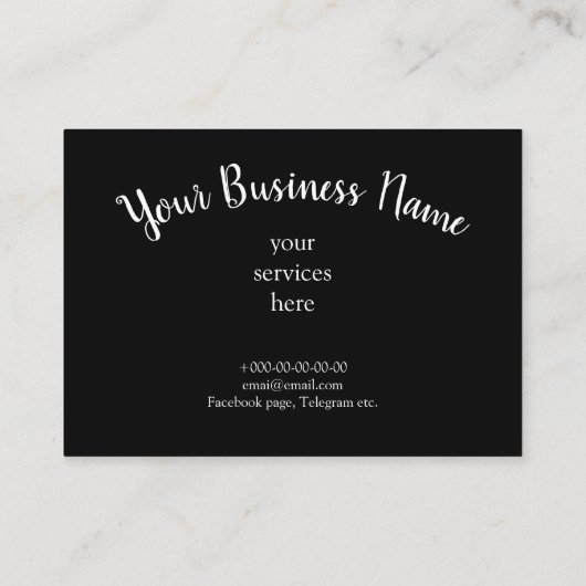 黒板のスタイルのスタイリッシュなカフェのパン屋の名刺 名刺 (裏面)