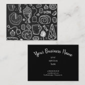 黒板のスタイルのスタイリッシュなカフェのパン屋の名刺 名刺 (正面/裏面)