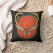 黒板のスタイルのメリーなトナカイ クッション (ブランケット)