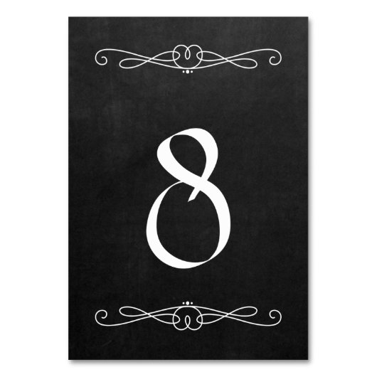 黒板のスタイル3.5" x 5" #8 テーブルナンバー (正面)