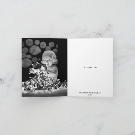 黒板のタイポグラフィのクリスマスのクリスマスの写真カード シーズンカード (内部)