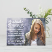 黒板のタイポグラフィの完全な写真の2013年の卒業 招待状 (スタンド正面)