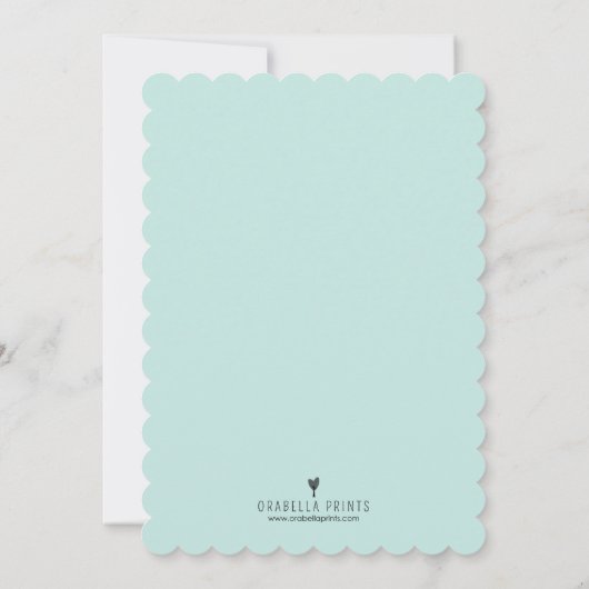 黒板のティーポットのベビーシャワーの招待状 招待状 (裏面)