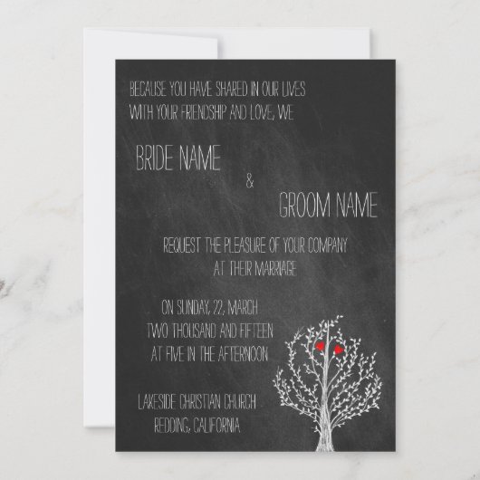 黒板のテーマ 招待状 (裏面)