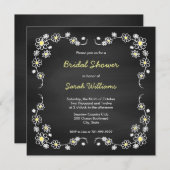 黒板のデイジーのブライダルシャワー招待状 招待状 (正面/裏面)