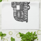 黒板のトレーラー キッチンタオル (折り畳み)