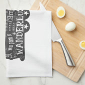 黒板のトレーラー キッチンタオル (四つ折り)