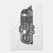 黒板のトレーラー キッチンタオル (縦)