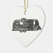 黒板のトレーラー セラミックオーナメント (左)