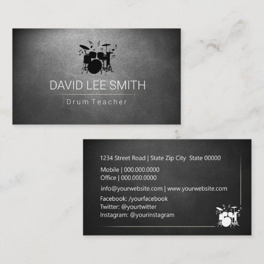 黒板のドラム 名刺 (正面/裏面)