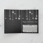 黒板のハートのバレンタインデー シーズンカード (内部)
