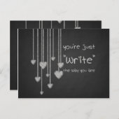 黒板のハートの学校はバレンタインをからかいます シーズンポストカード (正面/裏面)