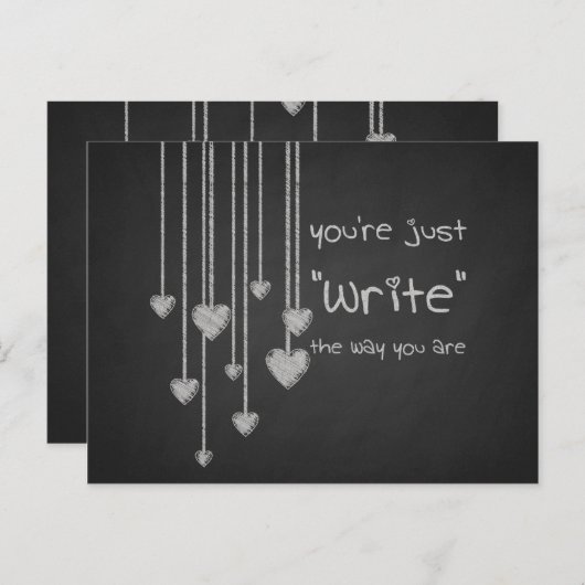 黒板のハートの学校はバレンタインをからかいます シーズンポストカード (正面/裏面)