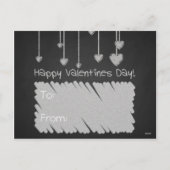 黒板のハートの学校はバレンタインをからかいます シーズンポストカード (裏面)