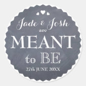 黒板のハート結婚が好意を持つことを意味する ラウンドシール (正面)