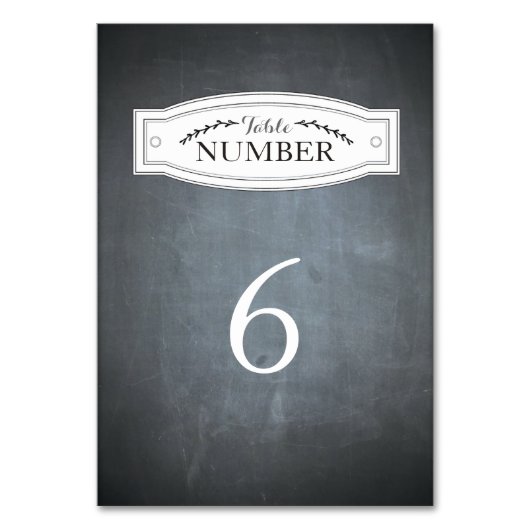 黒板のバッジのテーブル数カード テーブルナンバー (正面)