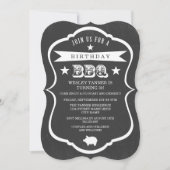 黒板のバーベキューの誕生日のパーティの招待状 招待状 (正面)