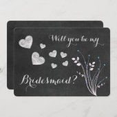 黒板のビーズフローラは私の花嫁になる 招待状 (正面/裏面)