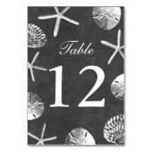 黒板のビーチのテーマの貝殻のテーブル数 テーブルナンバー (裏面)