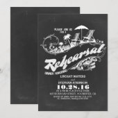 黒板のビーチのリハーサルの夕食の招待状 招待状 (正面/裏面)