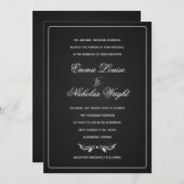 黒板のフォーマルなタイポグラフィの結婚式招待状 招待状 (正面/裏面)