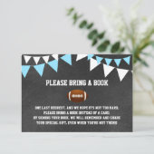 黒板のフットボールは本のベビーシャワーを持って来ます エンクロージャーカード (スタンド正面)