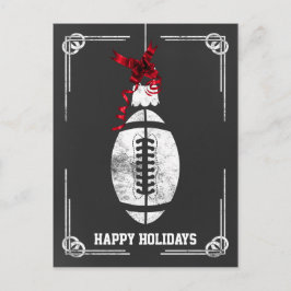 黒板のフットボール選手のクリスマスカード シーズンポストカード
