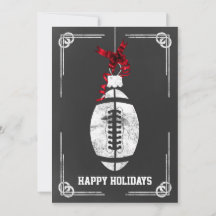 黒板のフットボール選手 クリスマスカード