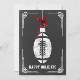 黒板のフットボール選手 クリスマスカード