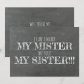 黒板のブライズメイド/花嫁の介添え人 プロポーズ 招待状 (正面/裏面)