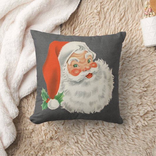 黒板のプリントのヴィンテージのサンタクロースのクリスマス クッション (ブランケット)