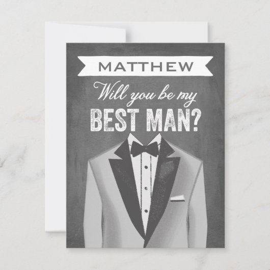 黒板のベストマン | 伴郎 招待状 (正面)