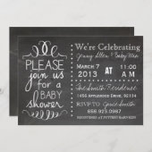 黒板のベビーシャワーの招待状 招待状 (正面/裏面)