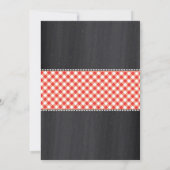 黒板のベビーシャワーのBABYQのギンガムの赤 招待状 (裏面)