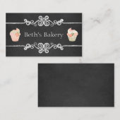 黒板のベーカリーのカップケーキの名刺 名刺 (正面/裏面)