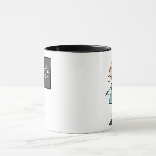 黒板のマグの棒の姿の女の子 マグカップ (中央)