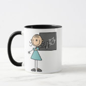黒板のマグの棒の姿の女の子 マグカップ (左)