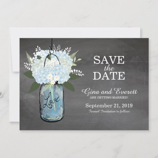 黒板のマスンジャー ハイドランジア | SAVE THE DATE セーブザデート (正面)