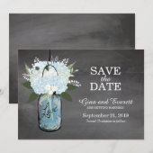 黒板のマスンジャー ハイドランジア | SAVE THE DATE セーブザデート (正面/裏面)