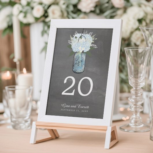 黒板のメイソンジャー ハイドランジア | テーブルナンバー