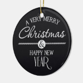 黒板のメリークリスマスおよび明けましておめでとう セラミックオーナメント (左)