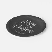 黒板のメリークリスマス|の手書きの原稿 ペーパープレート (アングル)