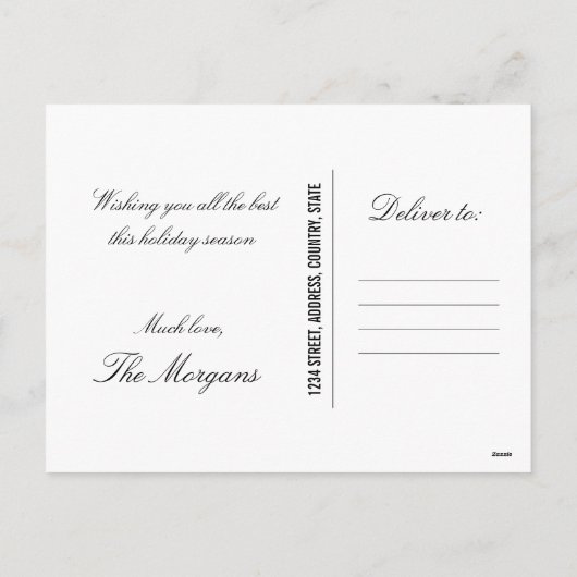 黒板のメリークリスマス、明けましておめでとうの写真 シーズンポストカード (裏面)