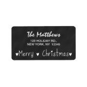 黒板のメリー休日の挨拶 ラベル (正面)